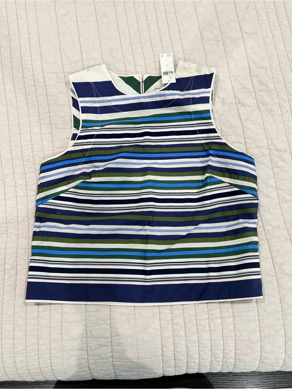 NWT Maeve Striped Crewneck Tank in Blue, Navy, SMALL